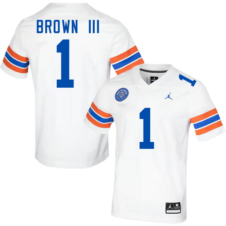 Vernell Brown III Florida Jersey,Florida Gators #1 Vernell Brown III Uniforms,Jersey Youth-Throwback White